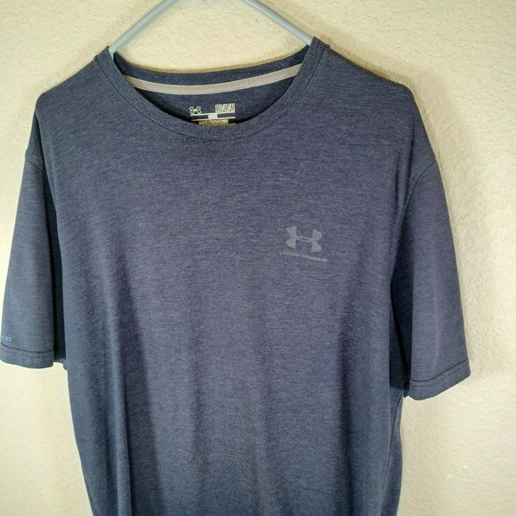 UNDER ARMOUR Men's Medium Dark Blue Heatgear T-Shirt 100% Polyester - Picture 2 of 8
